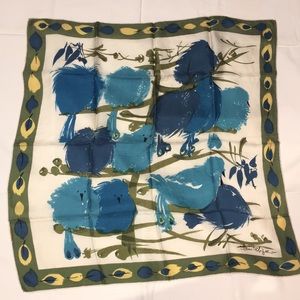 Handkerchief Signed Blue Birds